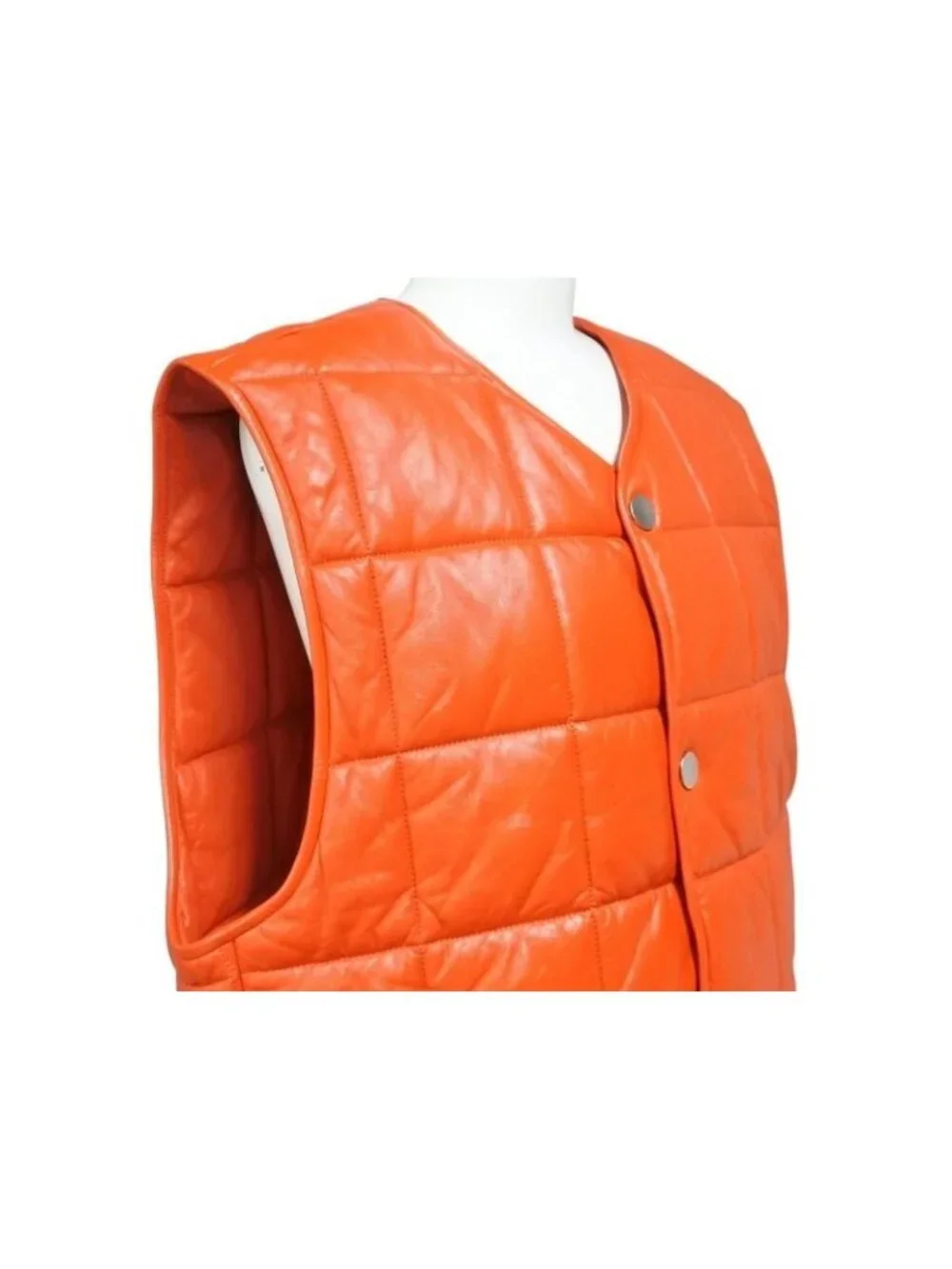 Bottega Veneta Leather Quilted Vest Jeepskin Polyester Red Yzerr Personal